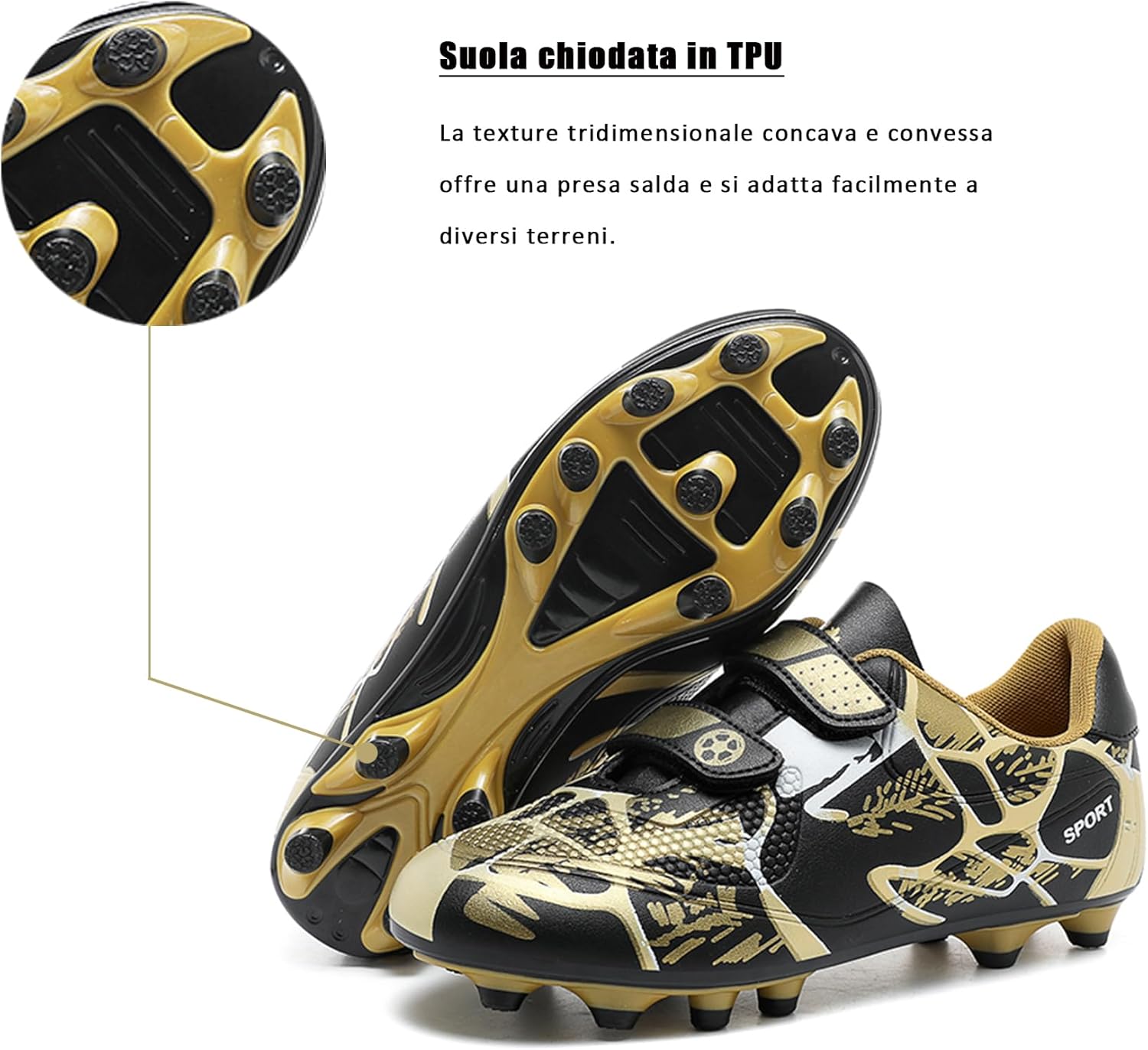 Thumbnail 4 de BAODLE Scarpe da Calcio Ragazzi FG/AG – Allenamento all’aperto con grip e comfort