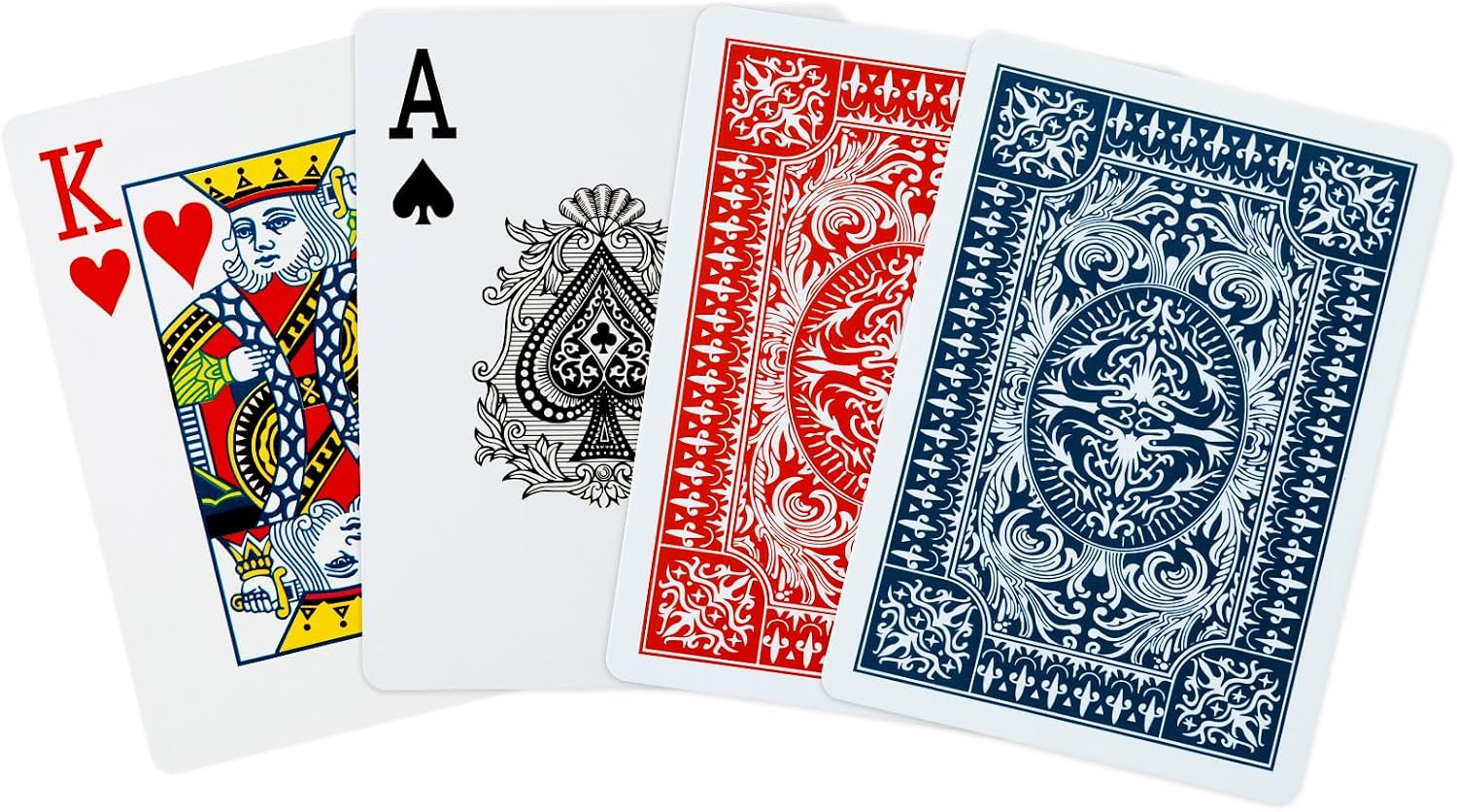 Detalle de FURWEY 12-Pack Playing Cards with Red/Blue Backs – Large Print, Standard Index