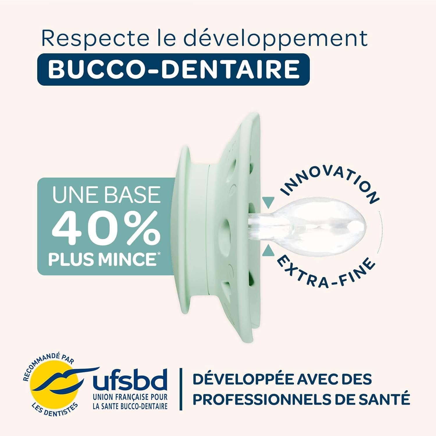 Thumbnail 1 de BIOLANE tétines anatomiques réversibles extra-fines animaux (6 à 18 mois) vert et beige