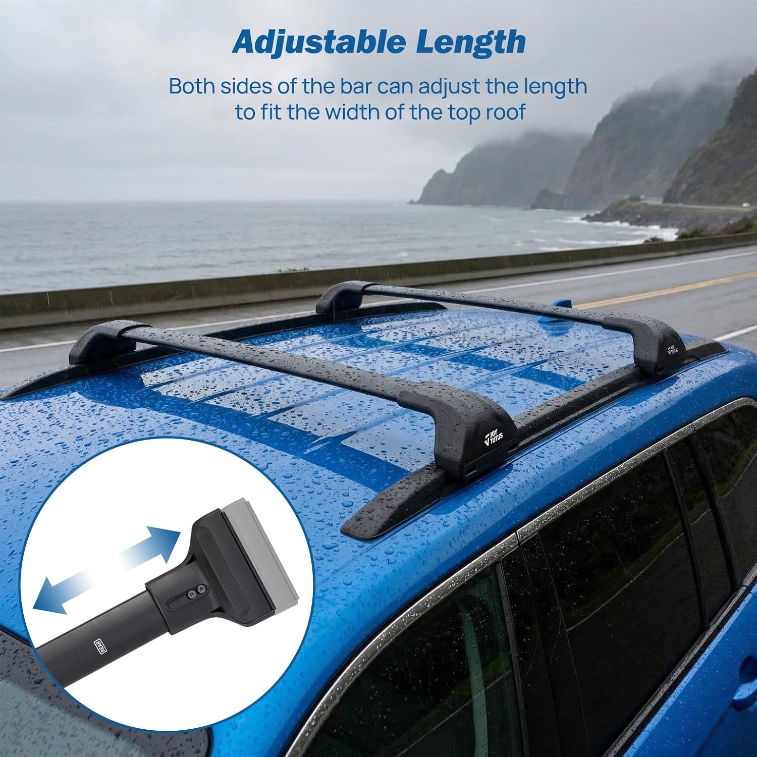 Detalle 2 de JOYTUTUS 300lbs Heavy Duty Lockable Aluminum Roof Rack Cross Bars for Jeep Grand Cherokee L (2021–2026) and Grand Cherokee WL (2022–2026)
