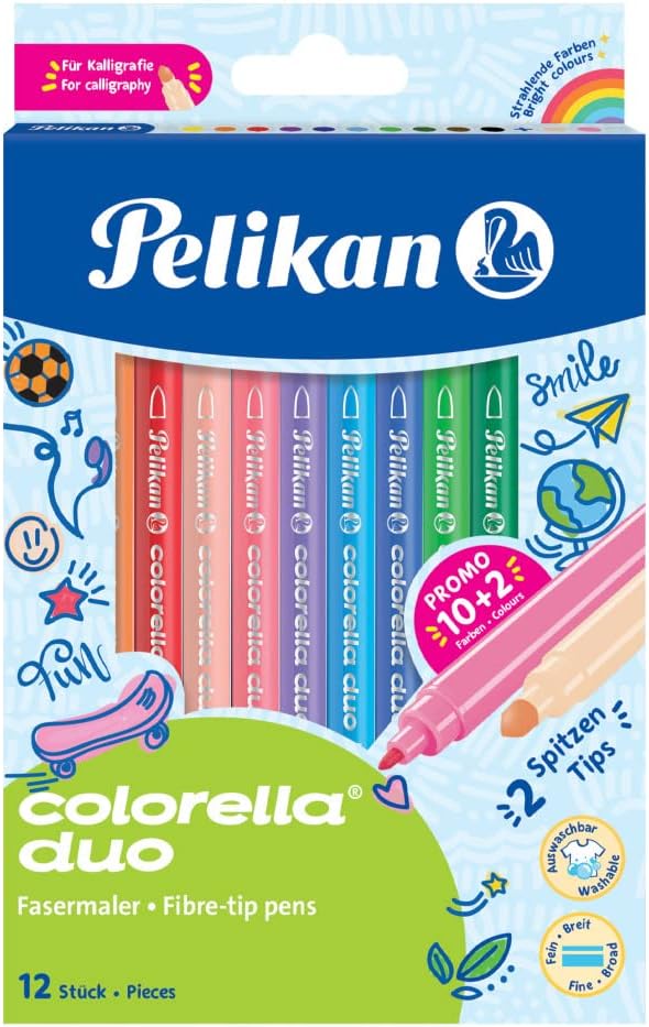Pelikan Colorella Duo, Rotuladores Doble Punta, Tinta Lavable 🎨