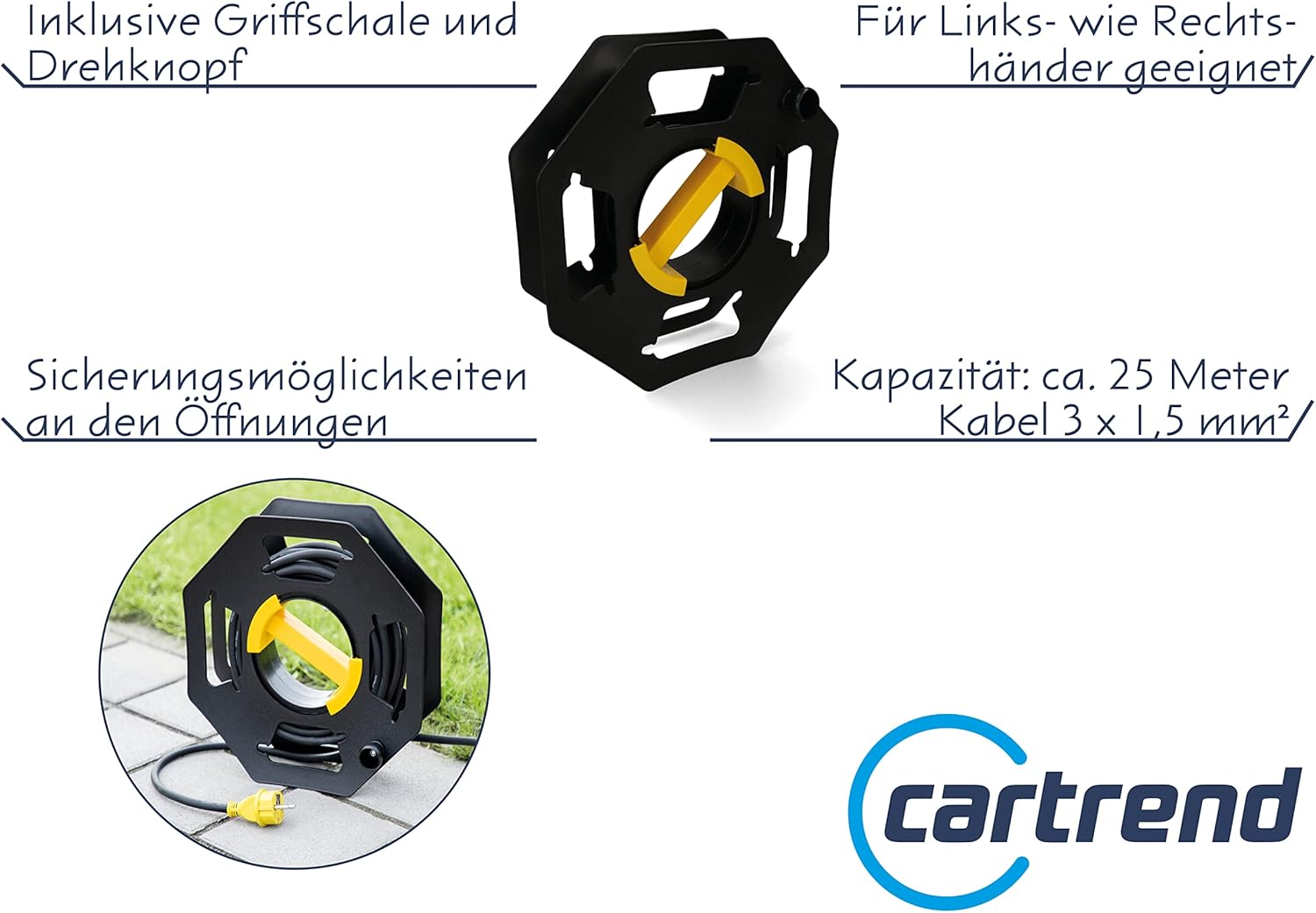 Thumbnail 1 de CARTREND 10245 Kabelspule Kunststoff – Zuverlässige Kabelführung für den Alltag