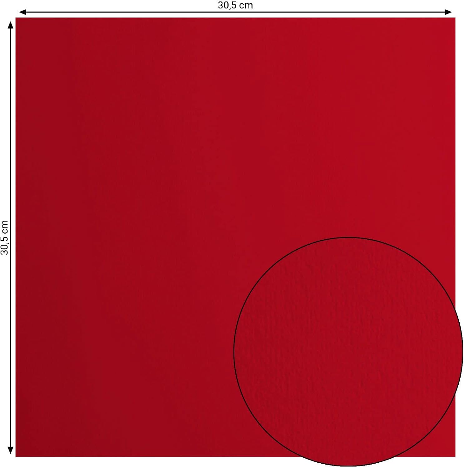 Detalle de Florence Papier Cartonné Rouge Lisse 30,5 x 30,5 cm – 20 feuilles, 216 g/m²