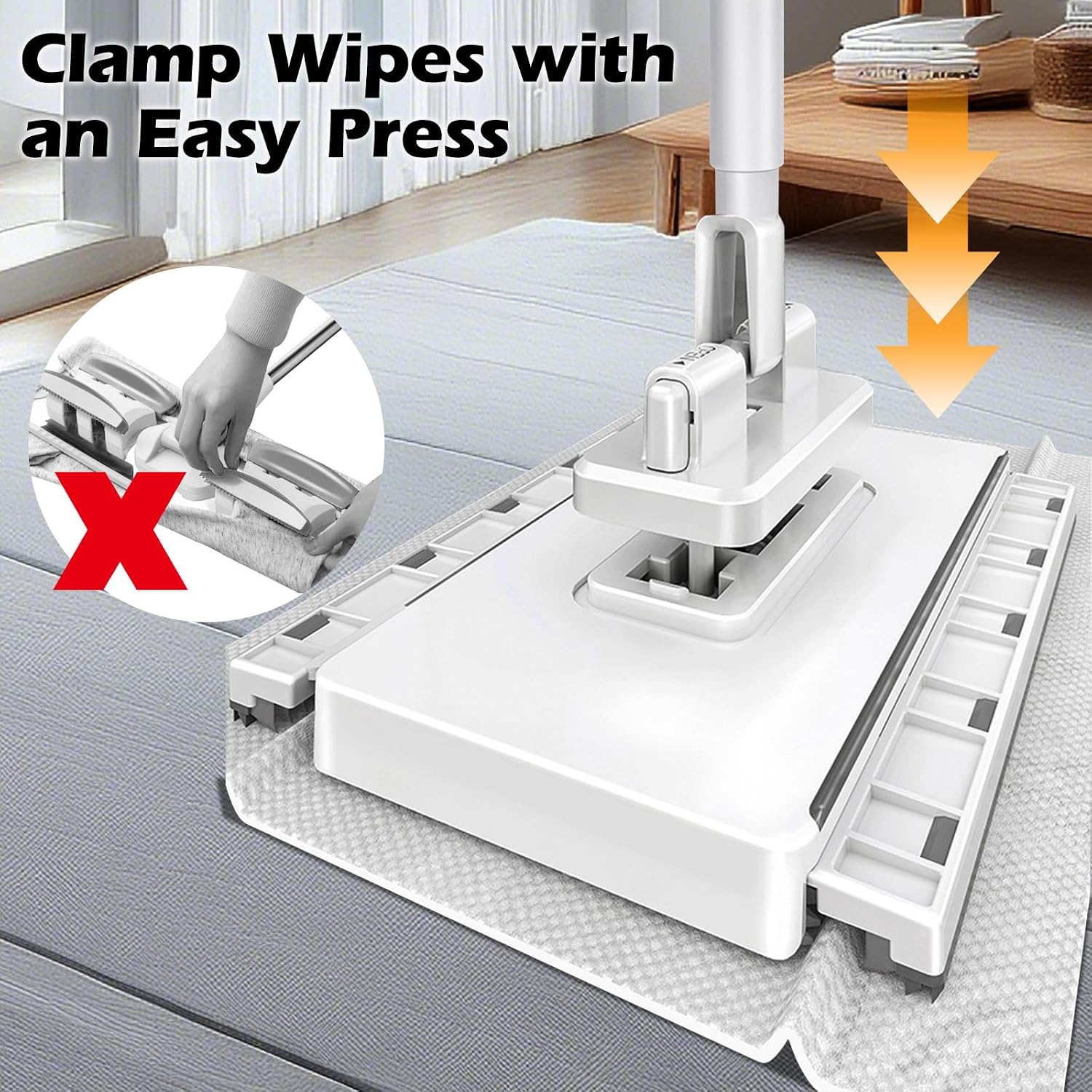 Detalle de Masthome Snap Grip Mini Mop with Built-in Squeegee