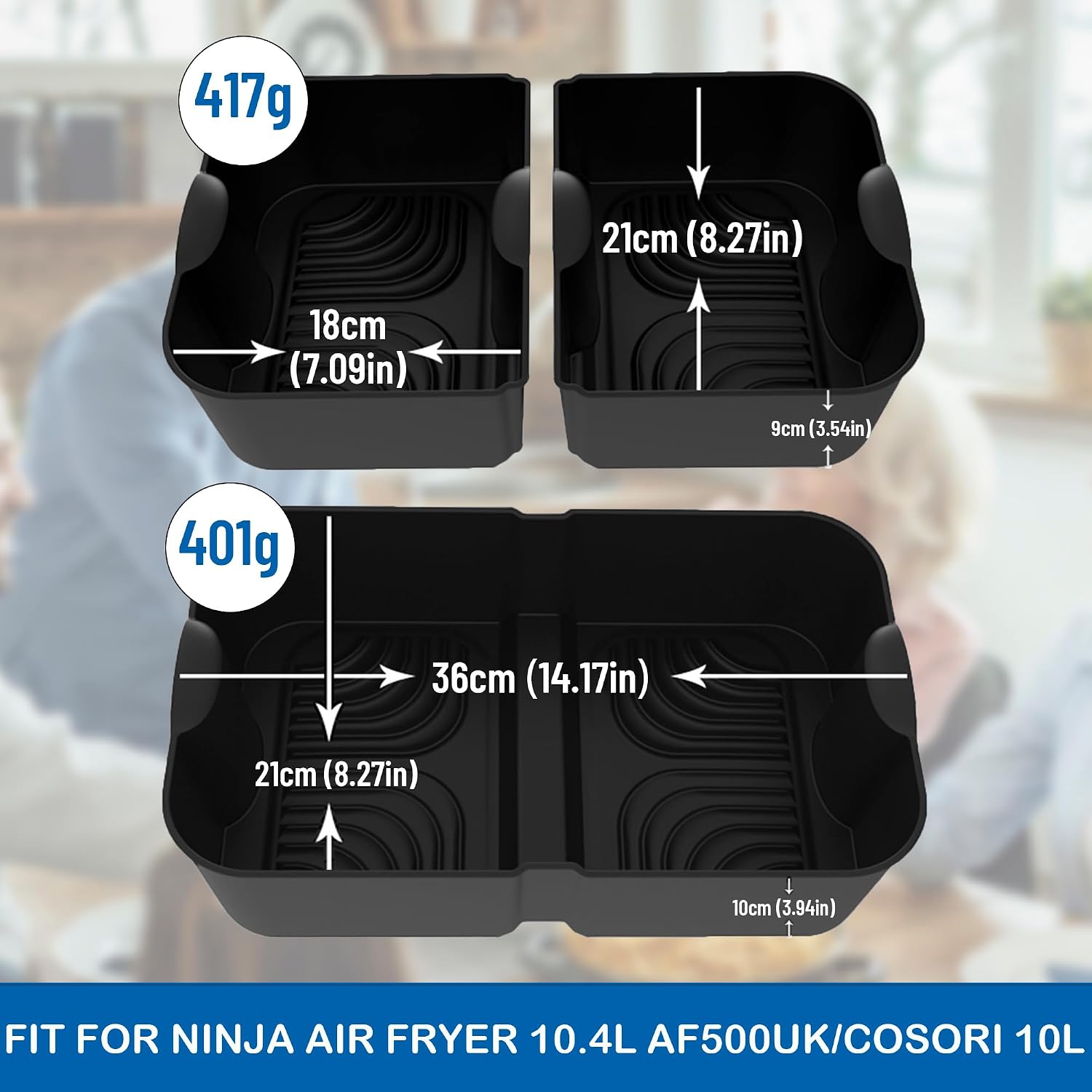 Thumbnail 4 de Pietuley Af500uk liners silikonformar för airfryer, 3 delar för Ninja AF500EU