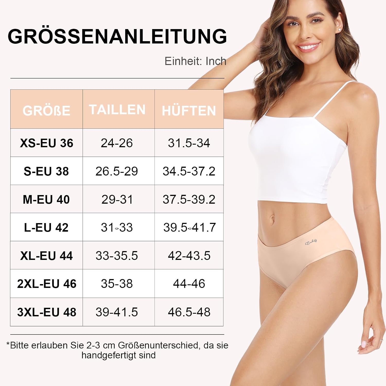 Thumbnail 5 de Anqier Damen-Unterhosen im 6er-Pack aus Baumwolle (95 % Baumwolle, 5 % Elasthan) – bequeme Hipster-Slips