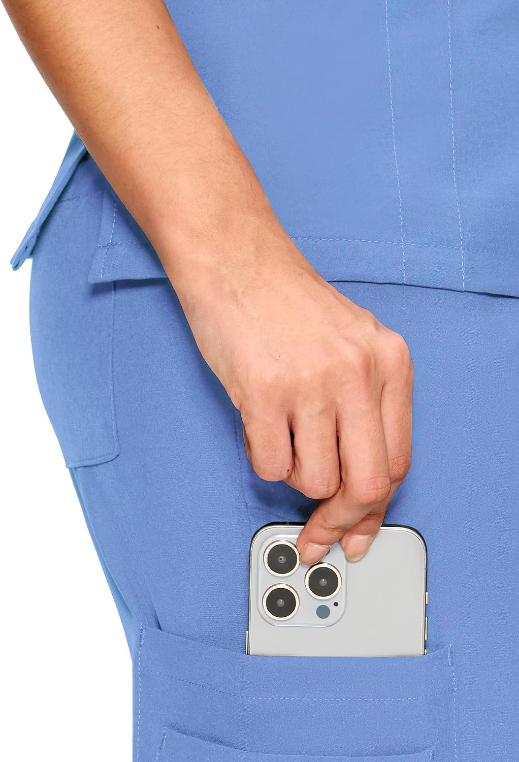 Thumbnail 4 de floralhue Women's Scrub Set with 11 Pockets, V-Neck Top and Straight-Leg Pants