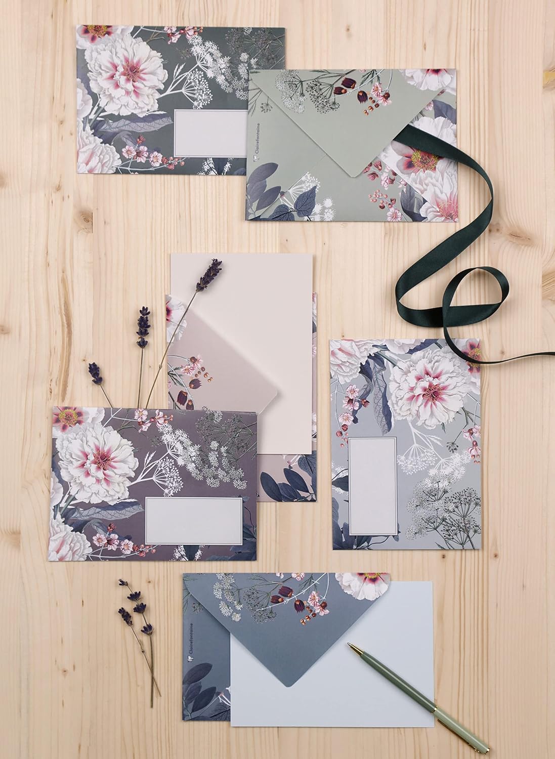 Detalle de Clairefontaine 55033C – Paquet de 20 enveloppes imprimées Botanic Garden, format C6