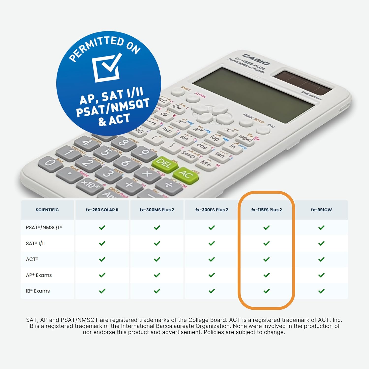 Detalle 2 de Casio fx-115ES Plus Scientific Calculator 280 📐