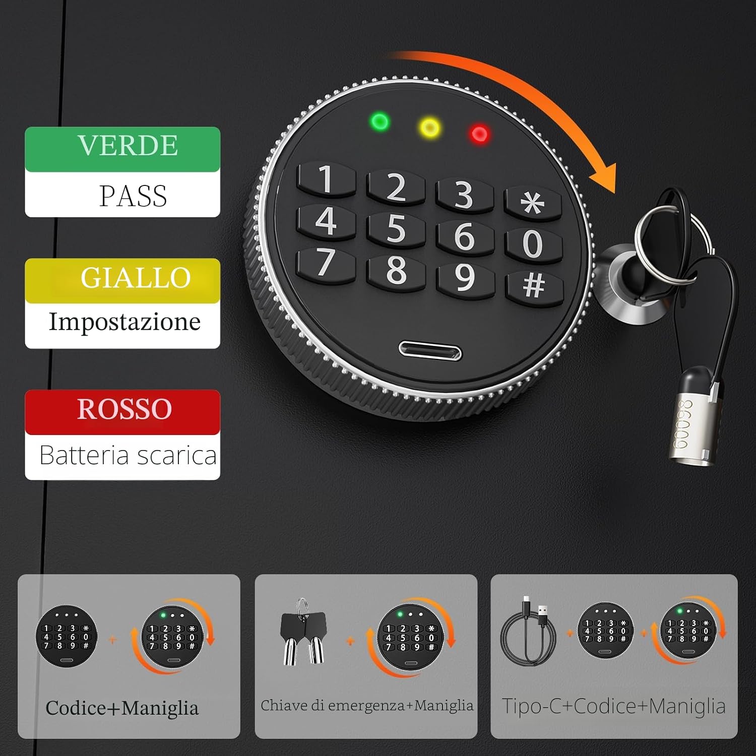 Detalle de WASJOYE 25L Cassaforte con Chiave: Sicurezza modulare per casa e ufficio