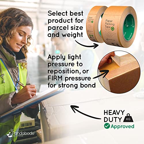 Thumbnail 6 de Pandabode Kraft Paper Packing Tape, 48mm x 50m, Brown, Recyclable