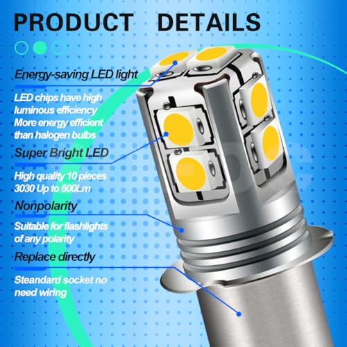 Detalle de SOFOC P13.5s Lampada LED da 3W 600LM Bianco Caldo - Ampia Tensione, 6-40V, Base P13.5s