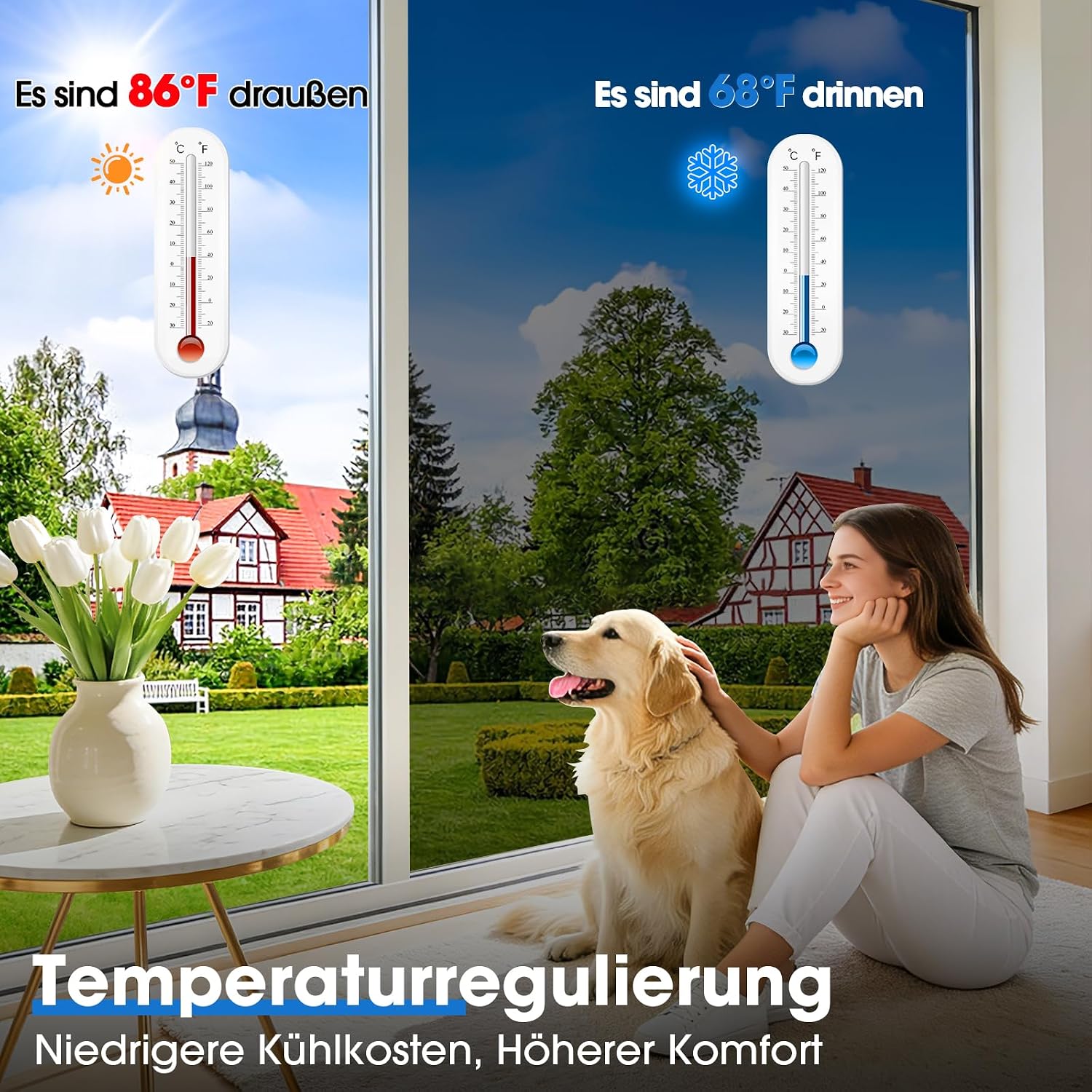 Thumbnail 1 de Lifetree Spiegelfolie Fensterfolie – Sichtschutz, Hitze- und UV-Schutz 90 x 200 cm