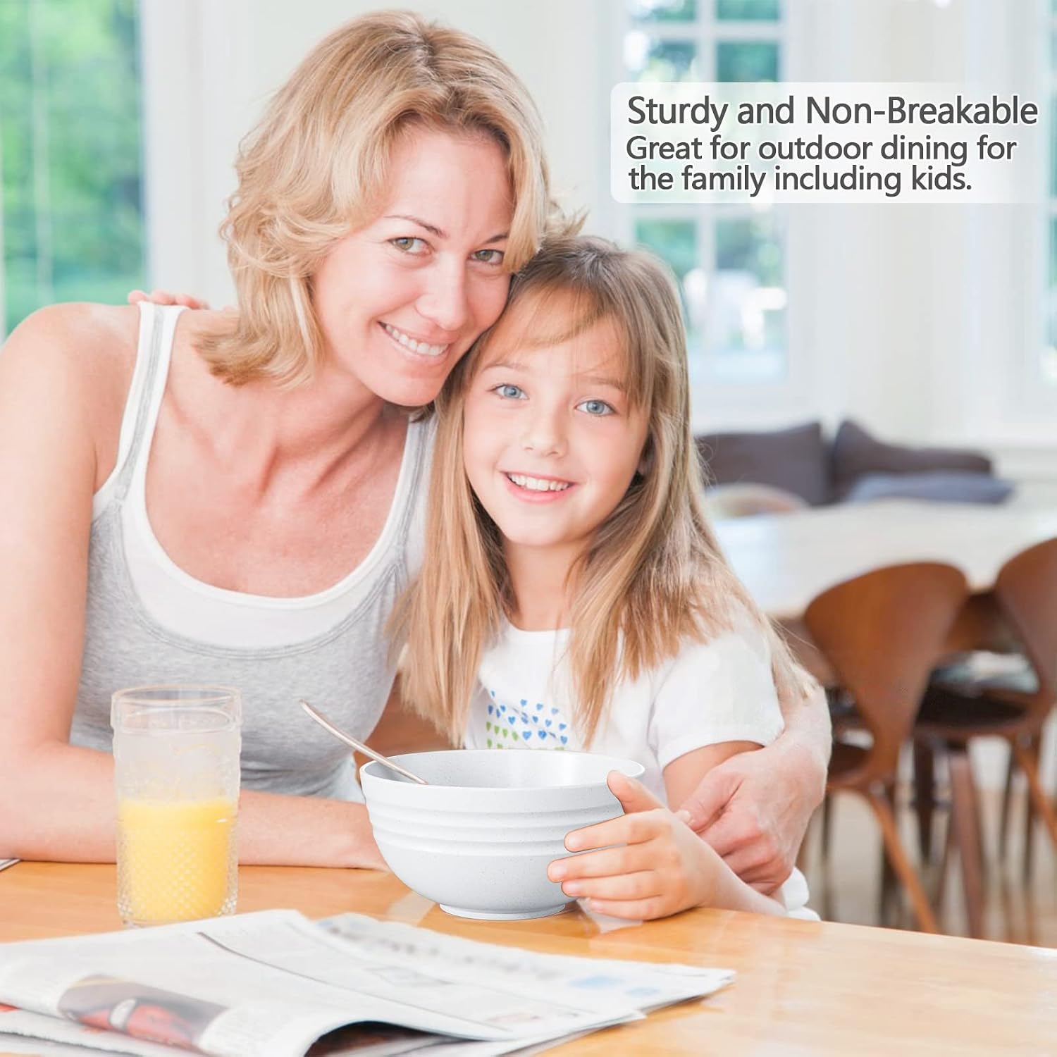Detalle de Homestockplus 25 oz Wheat Straw Bowls, Set of 6, Microwave and Dishwasher Safe