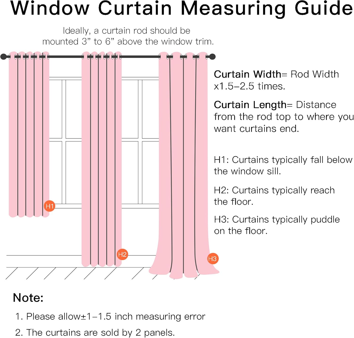 Thumbnail 6 de XiDi Pink Curtains 54 Inch Blackout Panels