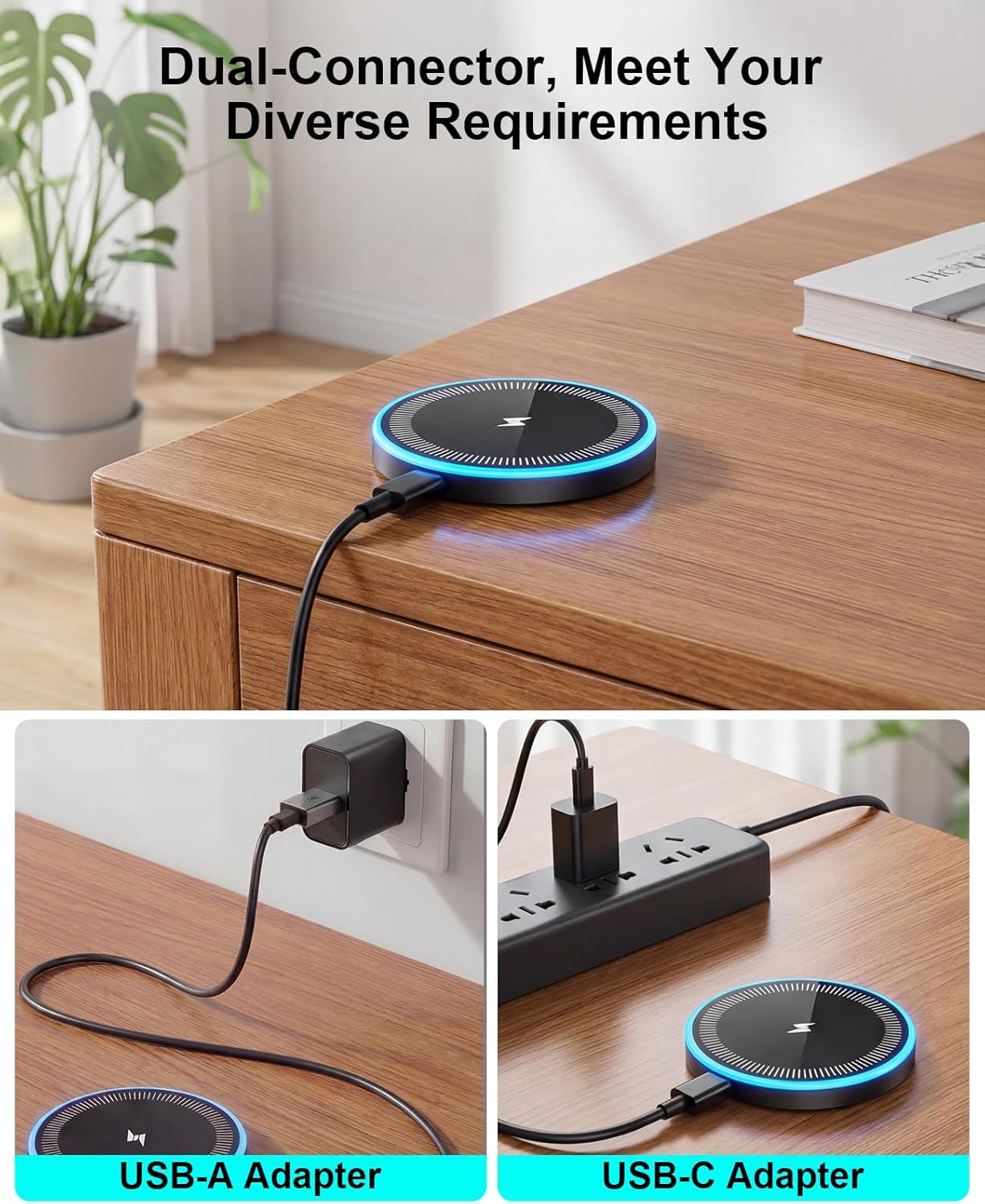 Detalle de Wireless Charger 2Pack 6FT Samsung Magnetic Wireless Charger Fast Charging Pad (15W)
