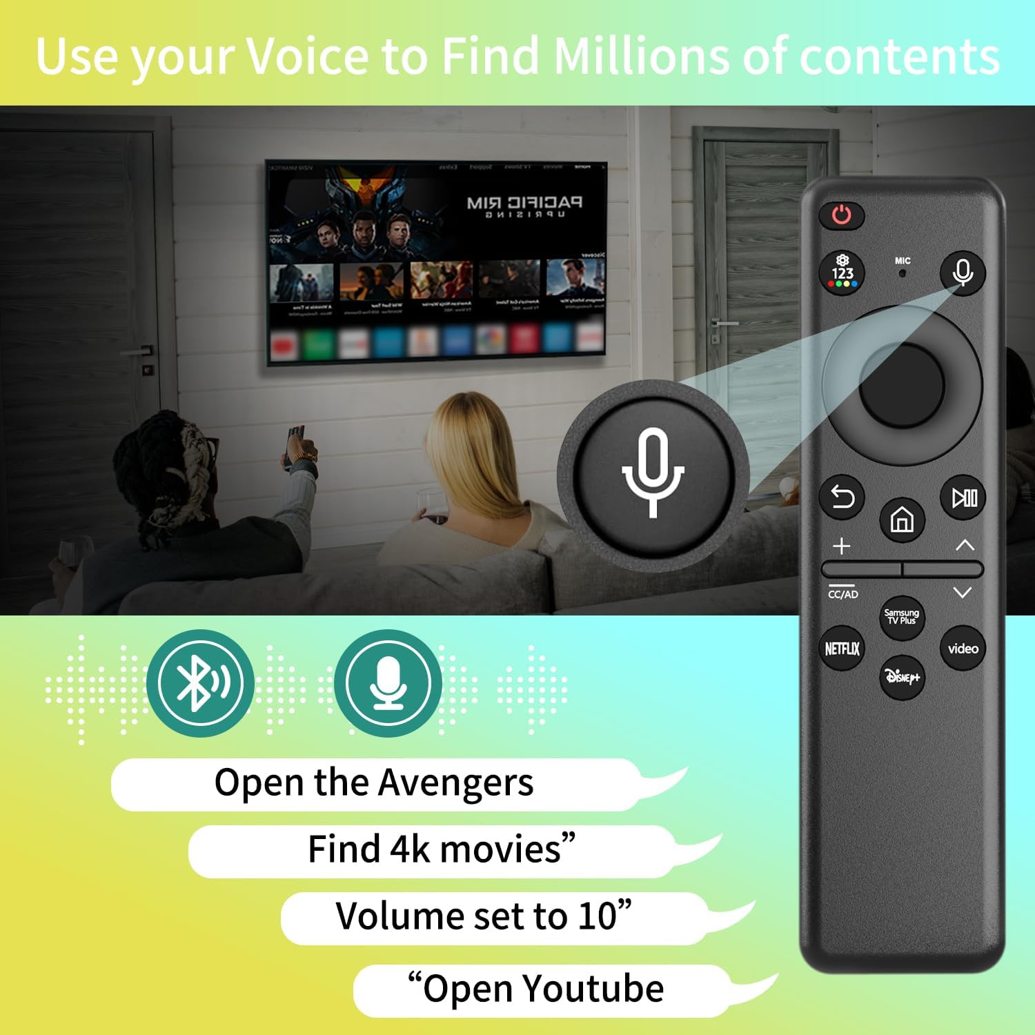 Detalle de TVSEN BN59-01432A Solar Voice Remote for Samsung Neo QLED 8K TVs