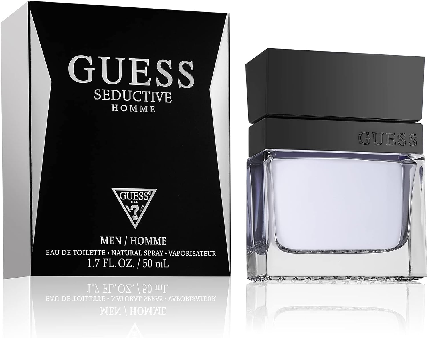 Detalle de GUESS Seductive Eau de Toilette Uomo 50 ml: seduzione elegante per il quotidiano