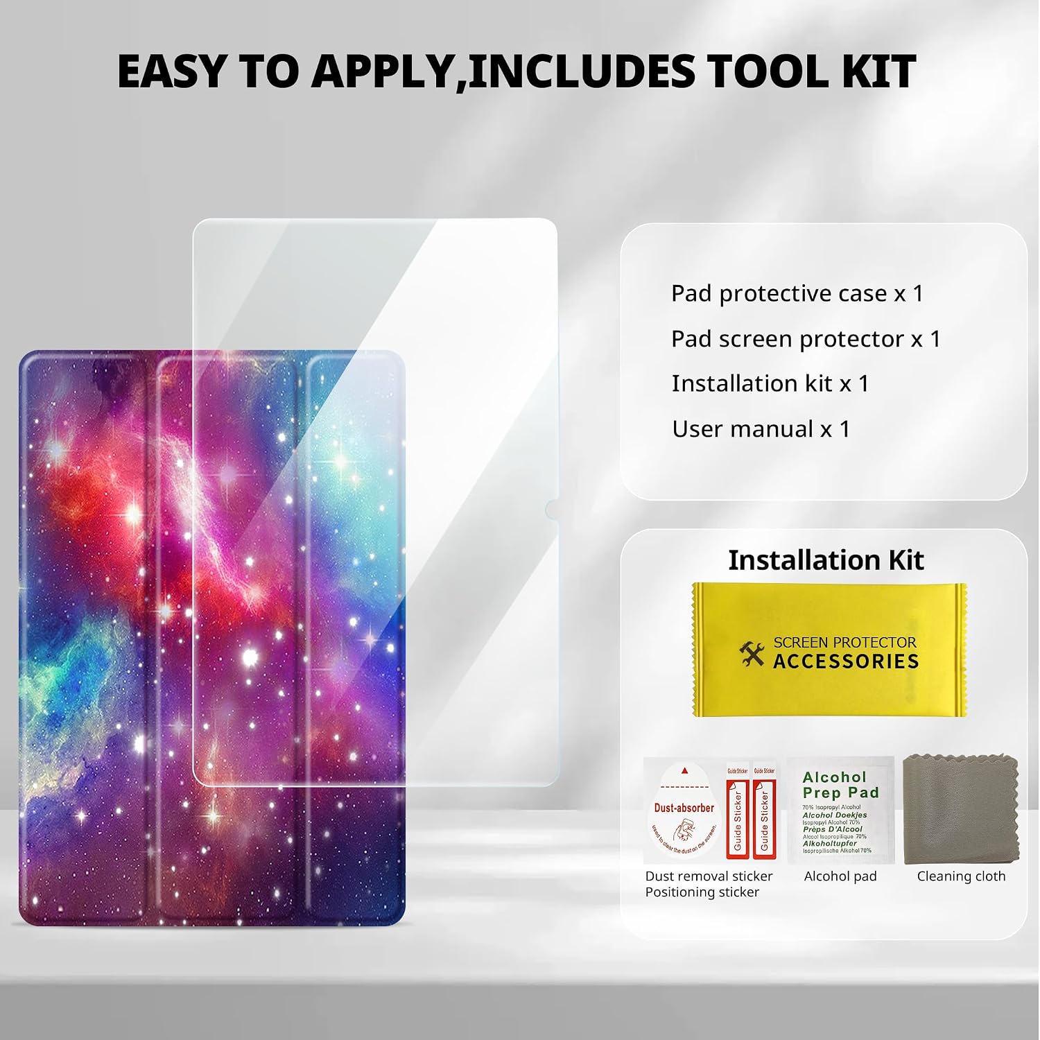 Thumbnail 6 de CACOE Hülle für Samsung Galaxy Tab A11+ Plus / A9+ 11 Zoll (2025) – Ultradünne PU-Lederhülle mit Standfunktion, Schutzfolie, Auto Sleep/Wake, Lila Stern