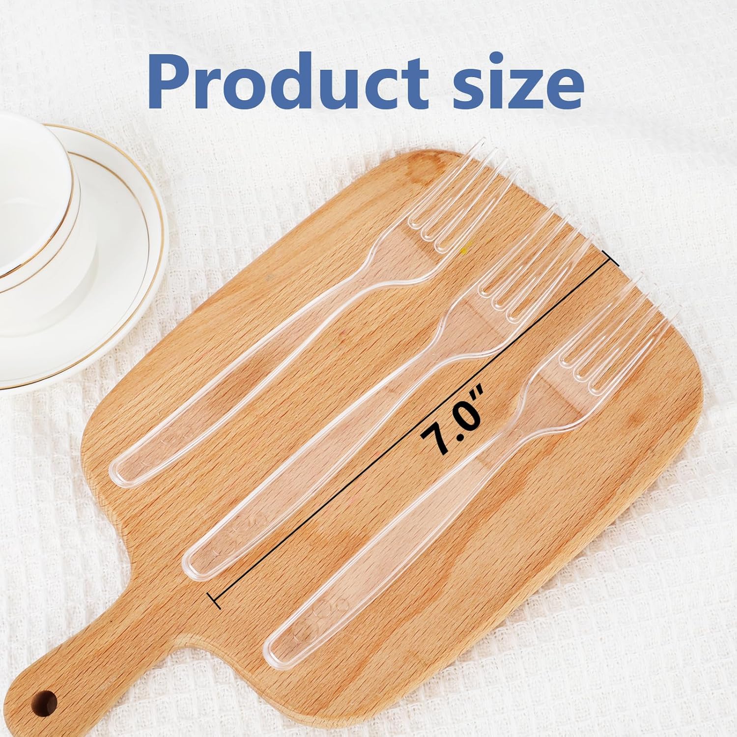 Thumbnail 2 de SACATR 1000-Count Heavy-Duty Plastic Forks (Clear, BPA-Free, Heat-Resistant)