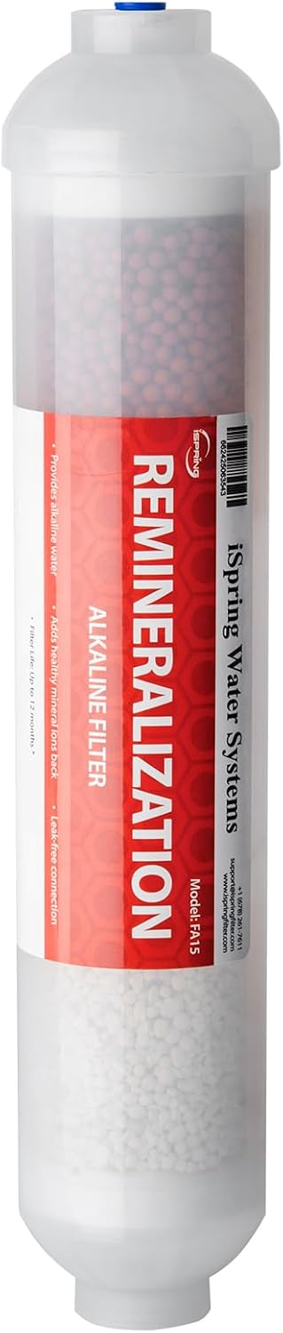 Detalle de iSpring FA15 alkalisch waterfilterpatroon voor RO-systemen met 3 lagen