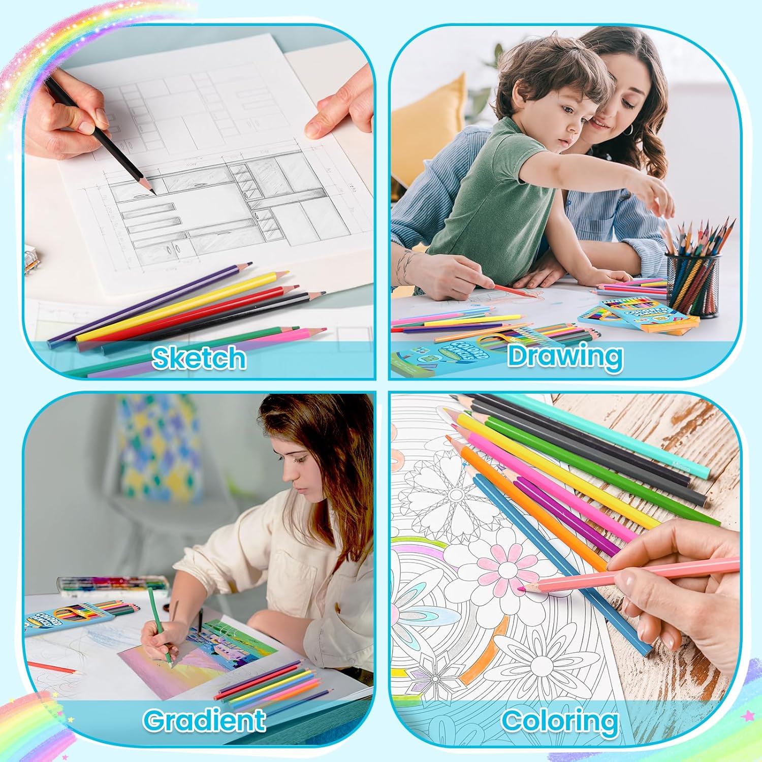Thumbnail 4 de Toidgy 144-Count Colored Pencils for Kids (12 Packs of 12 Colors) — Pre-Sharpened Bulk School Supplies