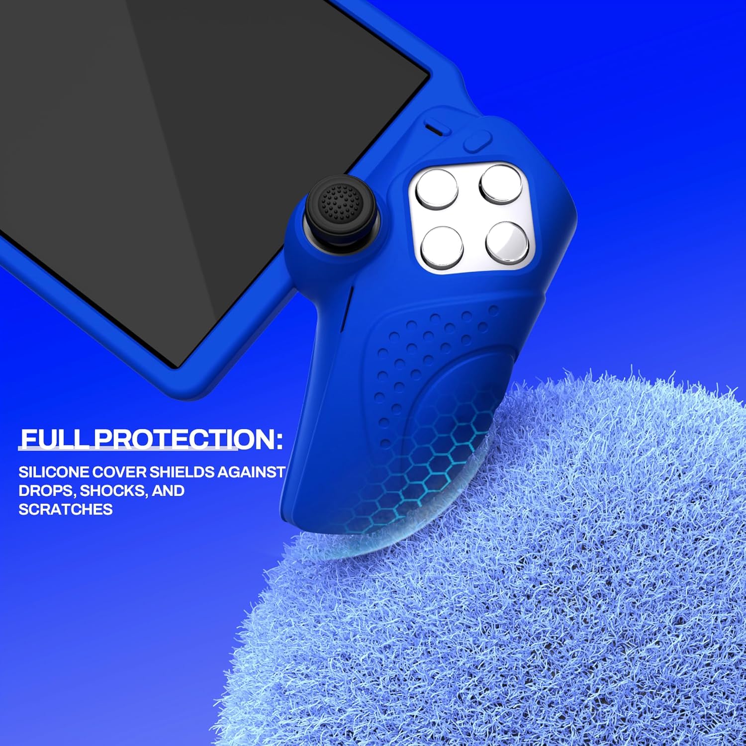Detalle de PlayVital Guardian Edition Silicone Protective Case for PS Portal (Blue)