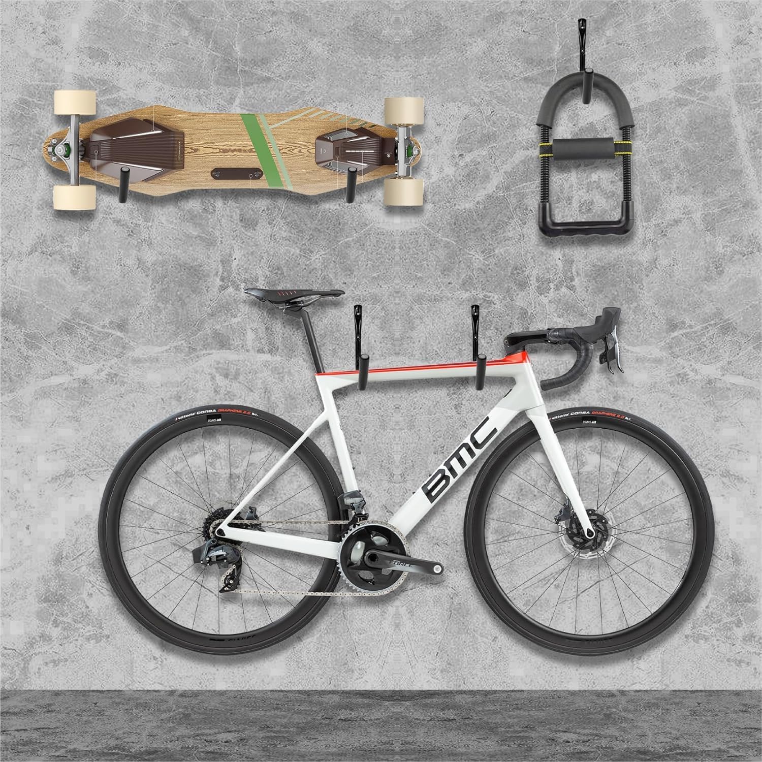 Detalle 2 de Sinoer Garage Wandhaken zum Schrauben (25 x 23 cm), 10 Stück – schwere Garagen- und Gerätehalter