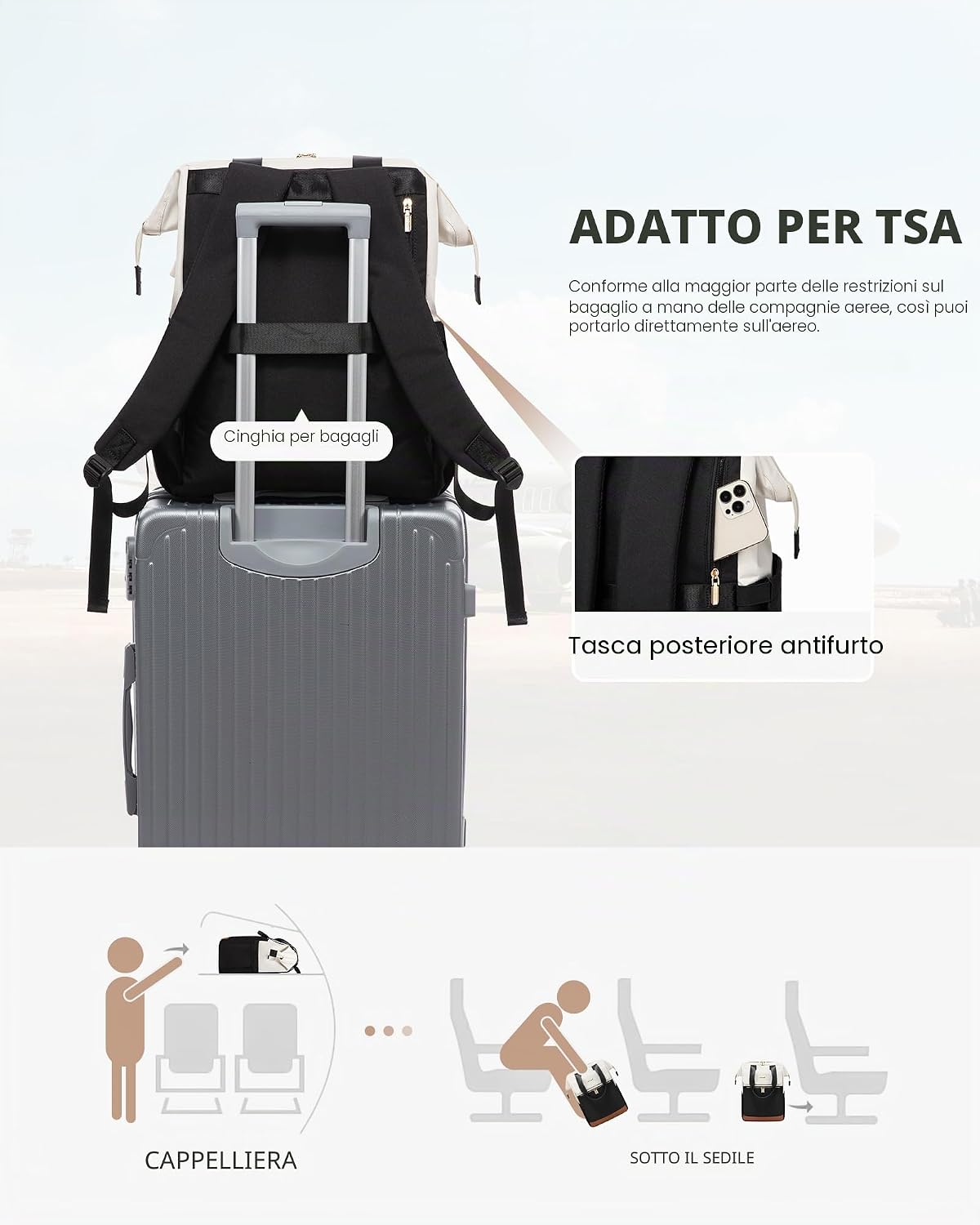 Thumbnail 6 de LOVEVOOK Zaino Antifurto PC 15,6" Impermeabile con Porta USB – Grande capacità e design 3 in 1