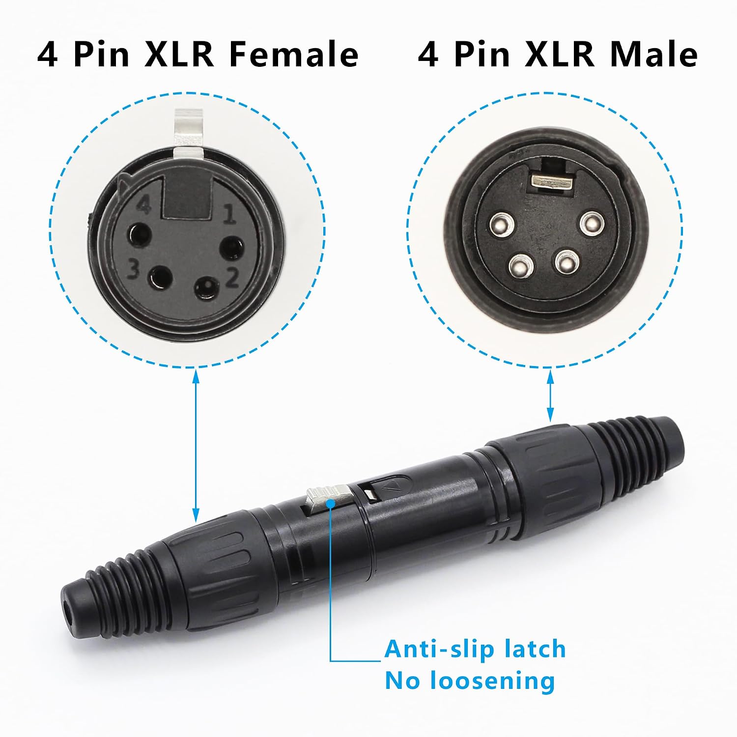 Detalle de Xilaghy 4-pin XLR cable connectors