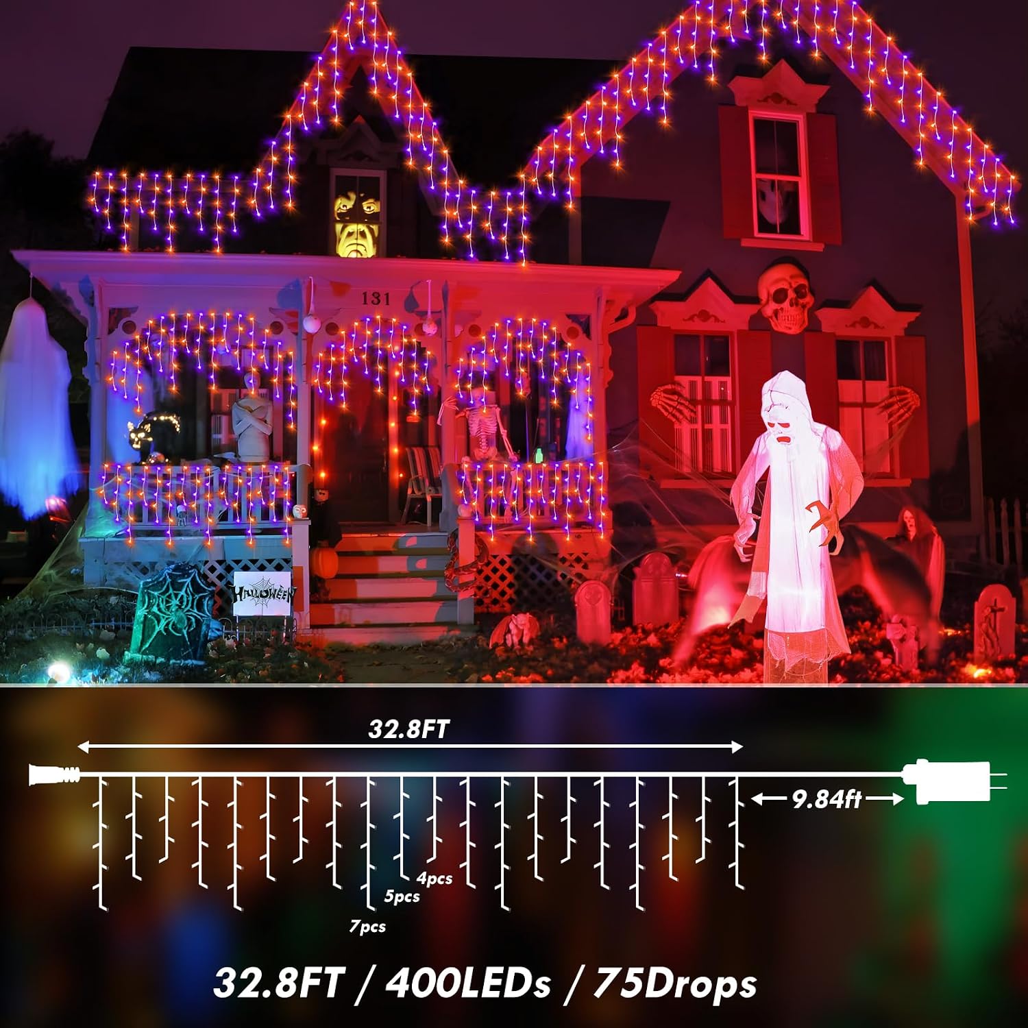 Thumbnail 6 de KNONEW Halloween String Lights, 33 ft