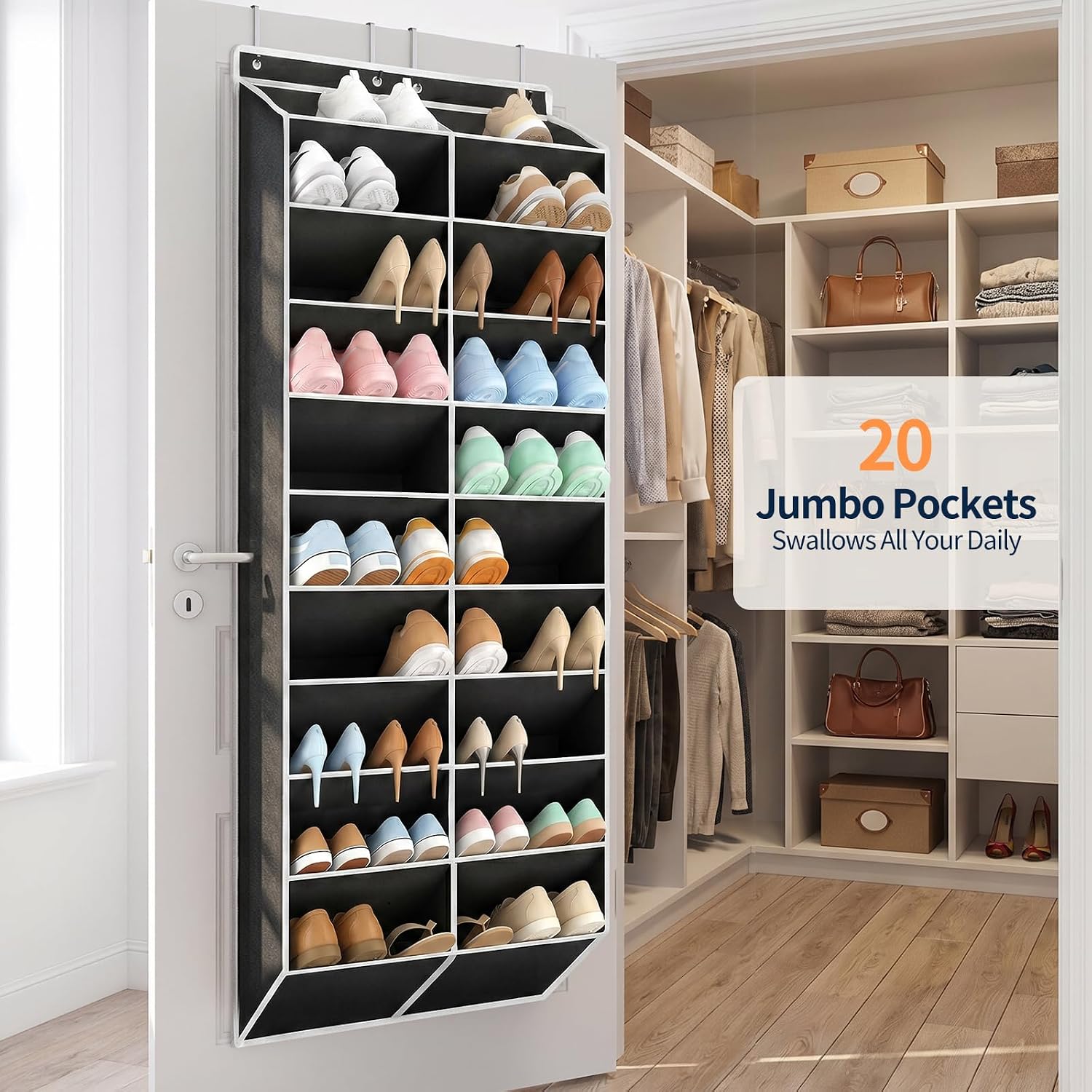 Thumbnail 6 de Yecaye Over-the-Door Shoe Organizer, 30-Pair