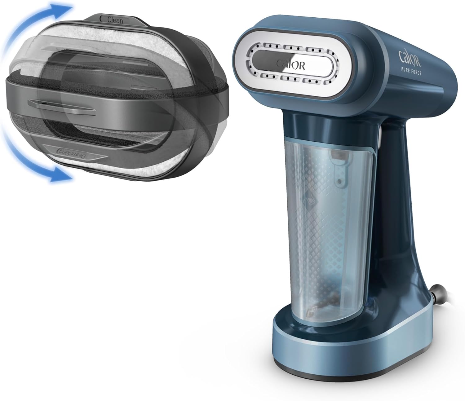 Detalle de Calor Pure Force 3en1 DT8755C0 – défroisseur à main et fer à repasser 1800W (bleu métallisé)