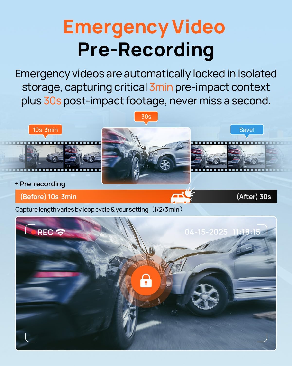 Thumbnail 4 de 70mai A800SE Dual Dash Cam (Front 4K + Rear 1080P) with GPS, WiFi, ADAS and 128GB microSD