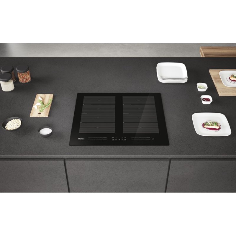 Thumbnail 2 de Haier HA2MTSJ68MC placa de inducción negra 4 zonas de 60 cm con multizone y control táctil