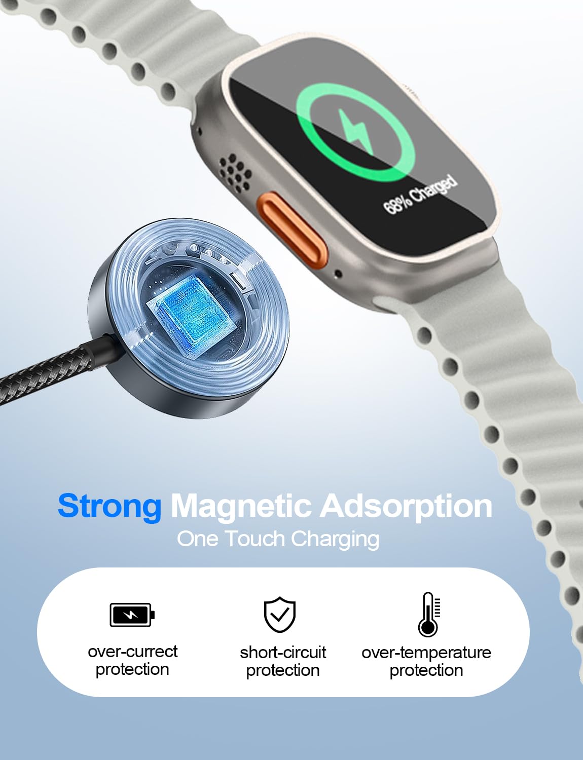 Detalle de Travel Essentials 4-in-2 Multi Charging Cable (USB A & Type-C) for Apple Watch, iPhone, Samsung