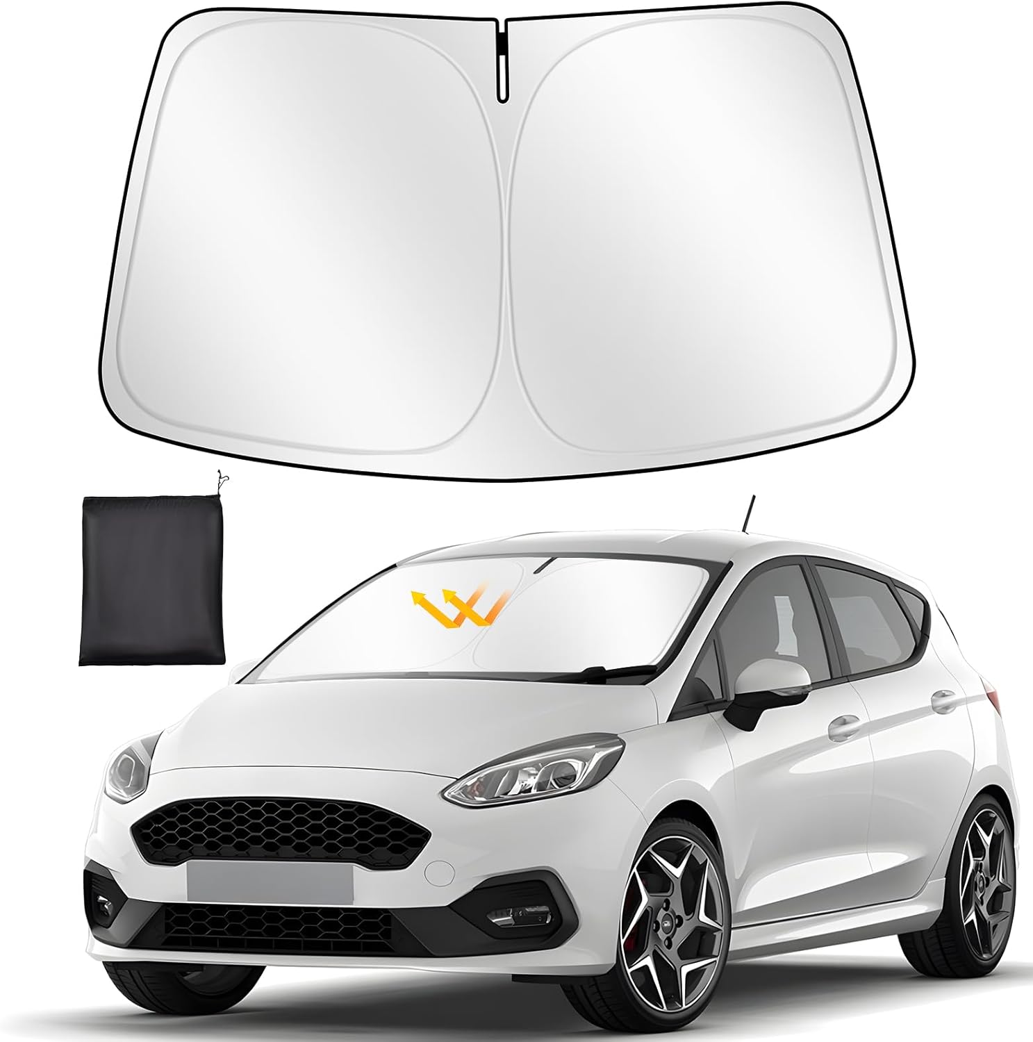 Detalle de ZATOOTO Pare Soleil Voiture – Pare-soleil avant pour brise, pliable et réfléchissant UV (Kia/Karoq 2017‑2024)