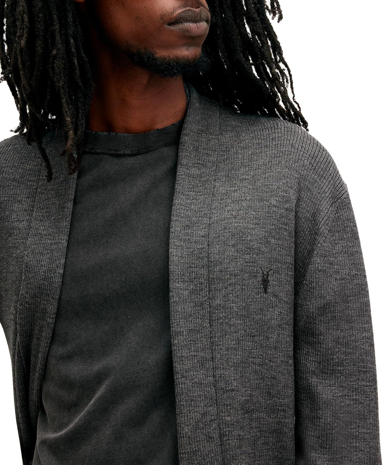 Detalle 2 de AllSaints Mode Merino Open Cardigan