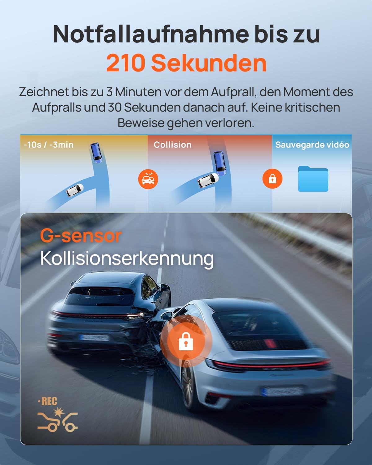 Thumbnail 5 de 70mai T800E 4K Dashcam 3‑Kanal