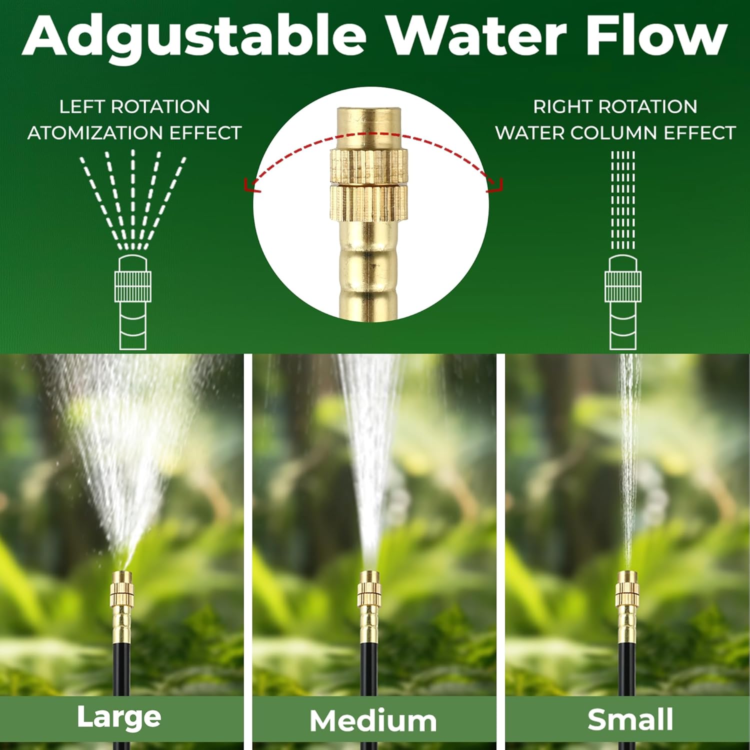 Thumbnail 2 de Drip Irrigation System for Garden Watering: 130FT 20 Misting Nozzles – Automatic Kit with 1/4" PE Tubing