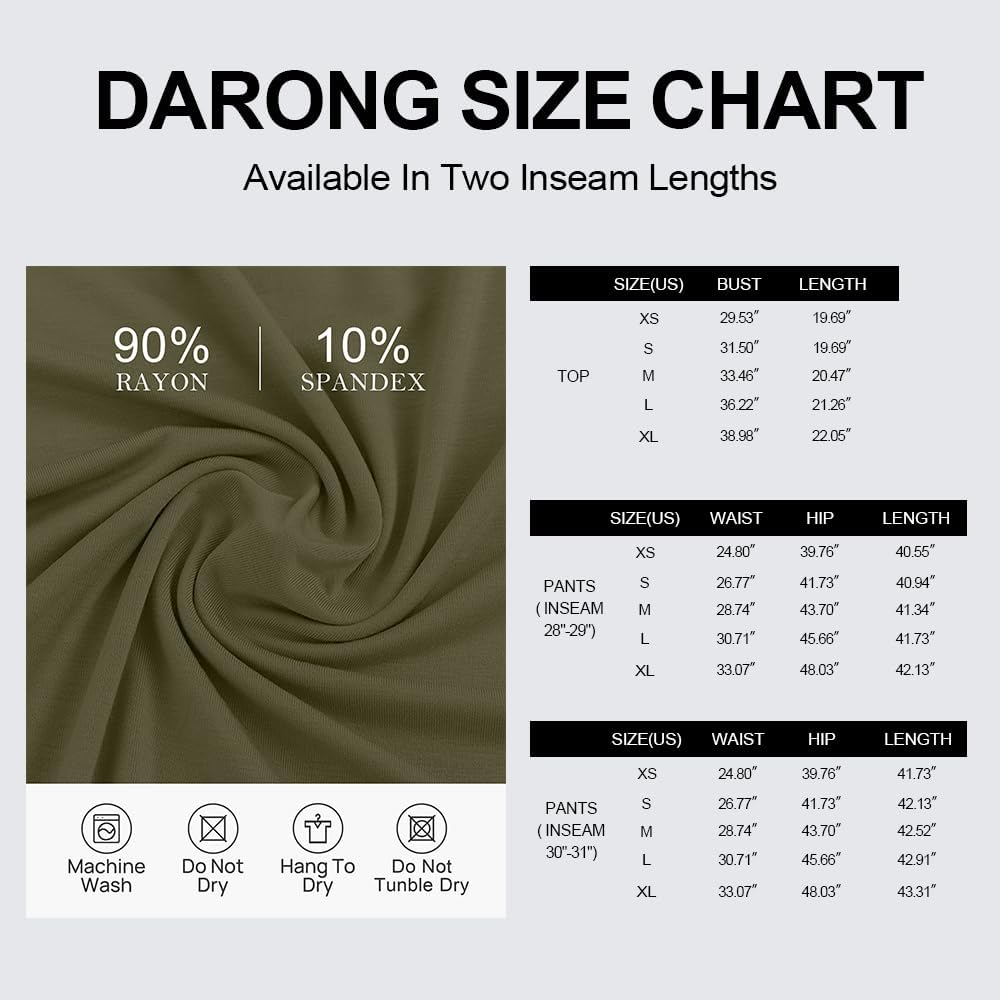 Thumbnail 4 de Darong Women's 2 Piece Summer Outfits Lounge Sets: Side Ruched Crop Top & Wide Leg Pants