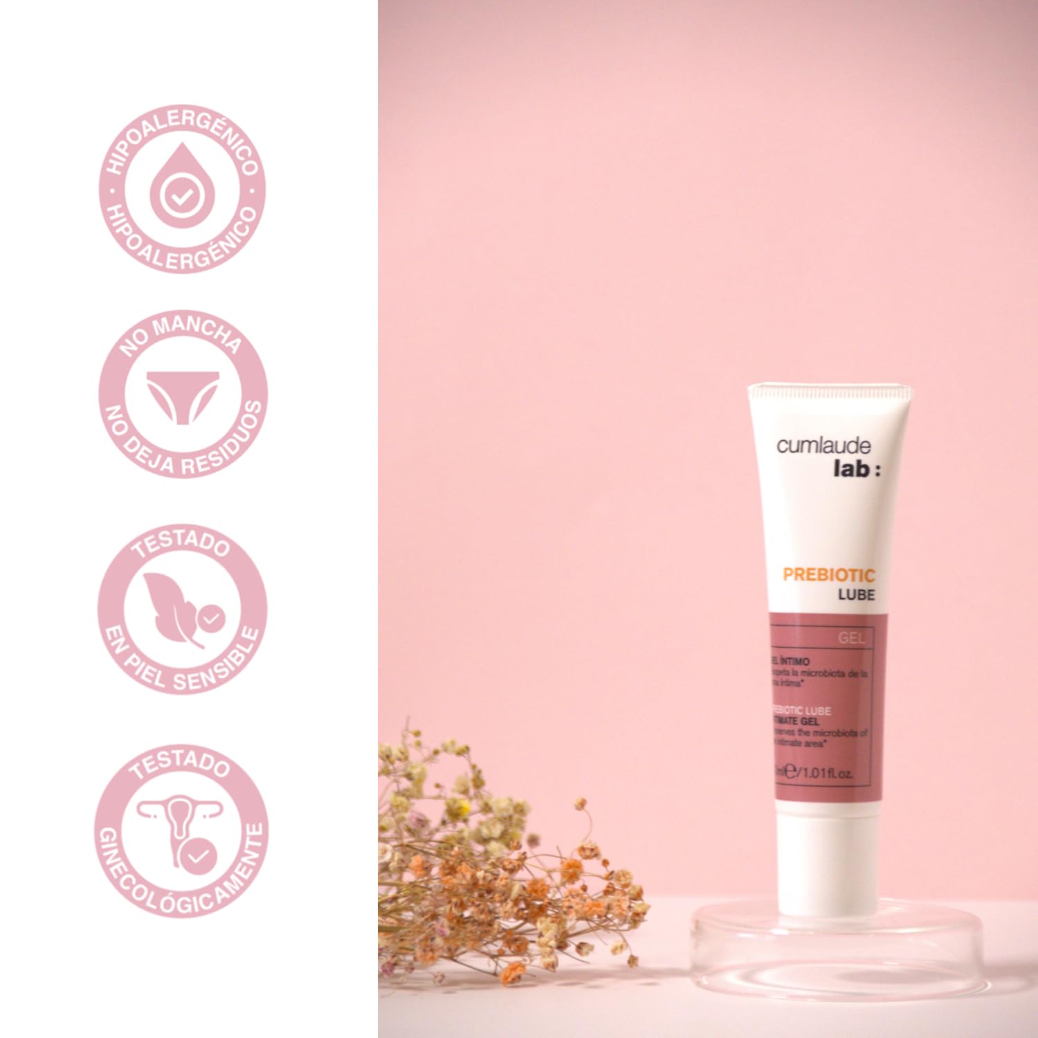 Detalle 2 de Cumlaude Lab Prebiotisches Gleitmittel Intimgel 30 ml – milde Feuchtigkeit, Mikrobiota-schonend