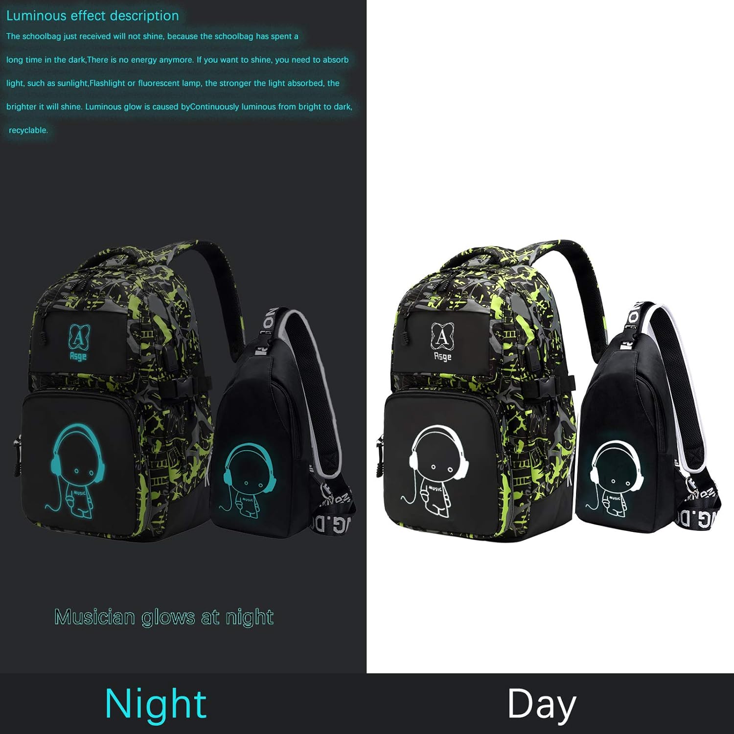 Thumbnail 6 de Asge Schulrucksack Reflektierend