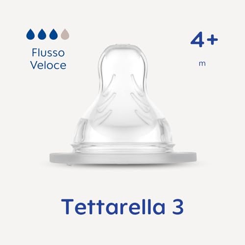 Detalle de MAM Tettarella Misura 3 (Set da 2) per allattamento 4+ mesi | SkinSoft, flusso veloce
