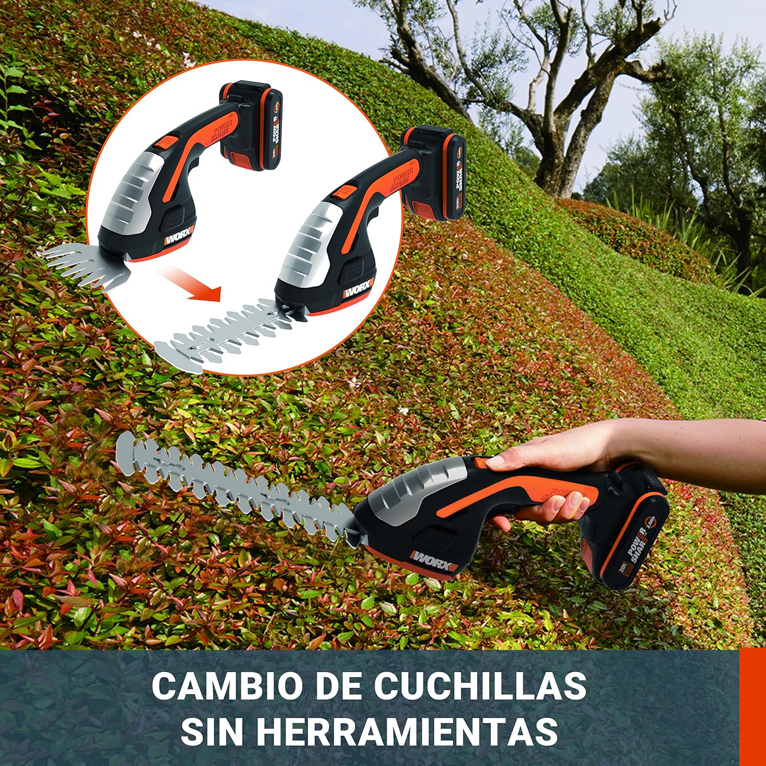 Thumbnail 4 de WORX wg801e.9 20V Cortasetos y Desmalezadora