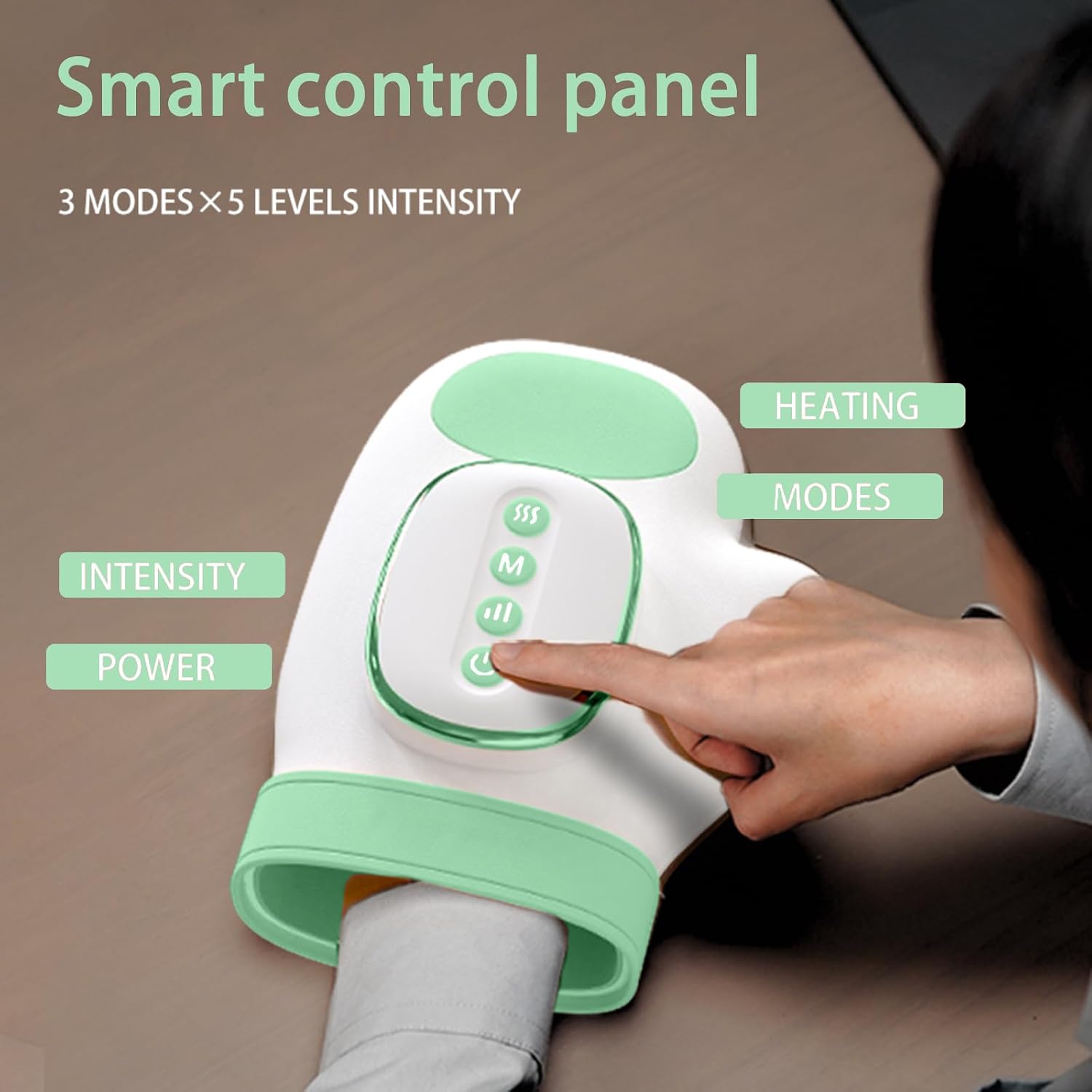 Detalle de ideallife handmassageapparaat met warmte, 14 luchtkussens en 3 massagemodi