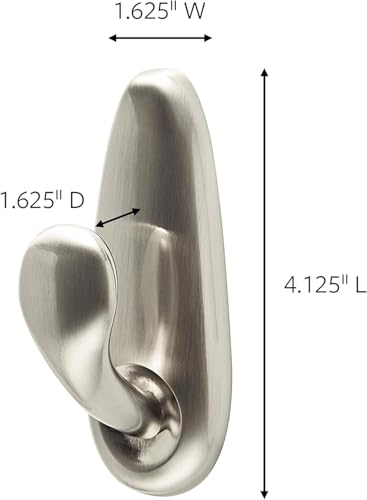 Thumbnail 1 de Command Large Outdoor Brushed Nickel Metal Hook with 2 Adhesive Strips