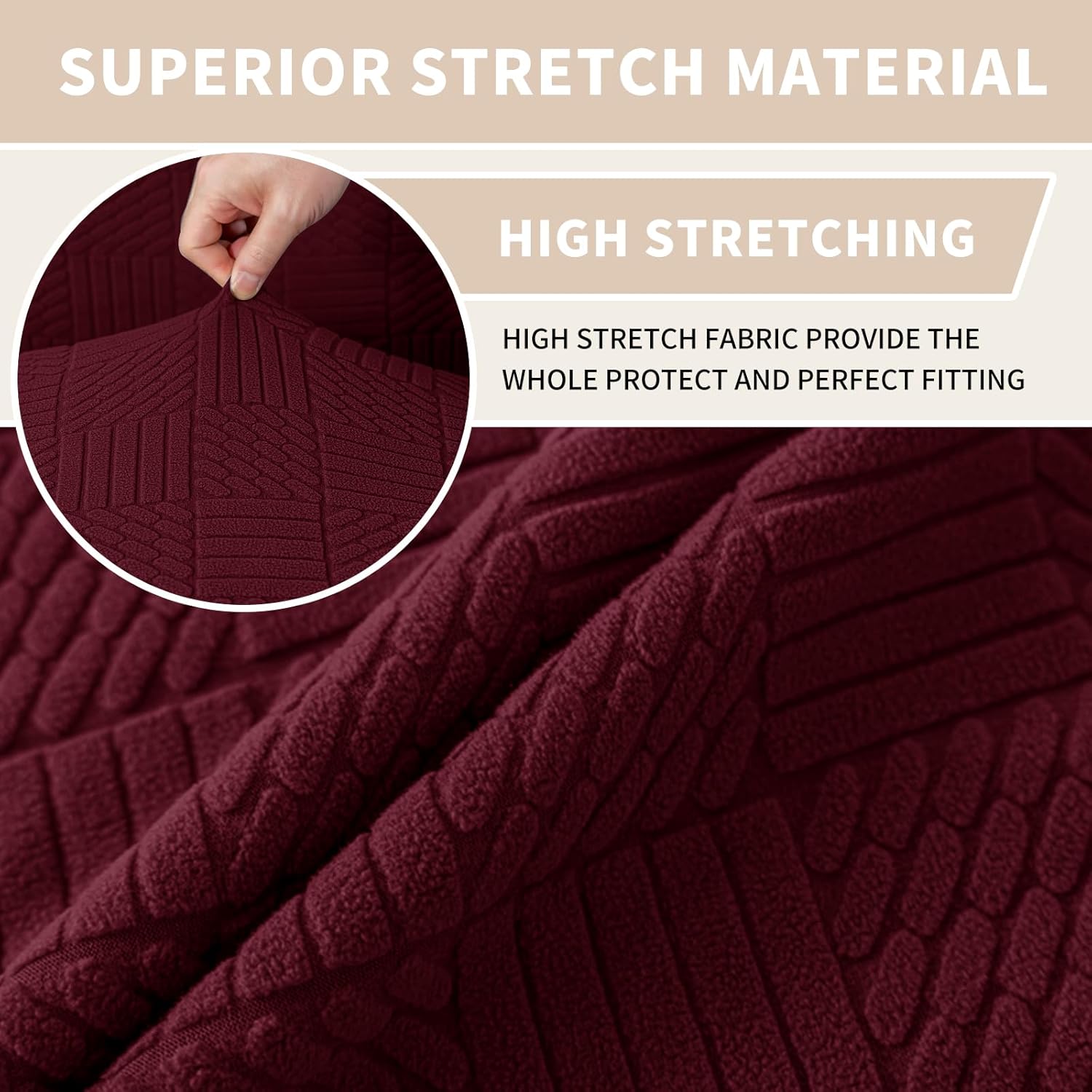 Thumbnail 3 de Ystyle housse de chaise élastique 6 pièces pour salle à manger (bordeaux)