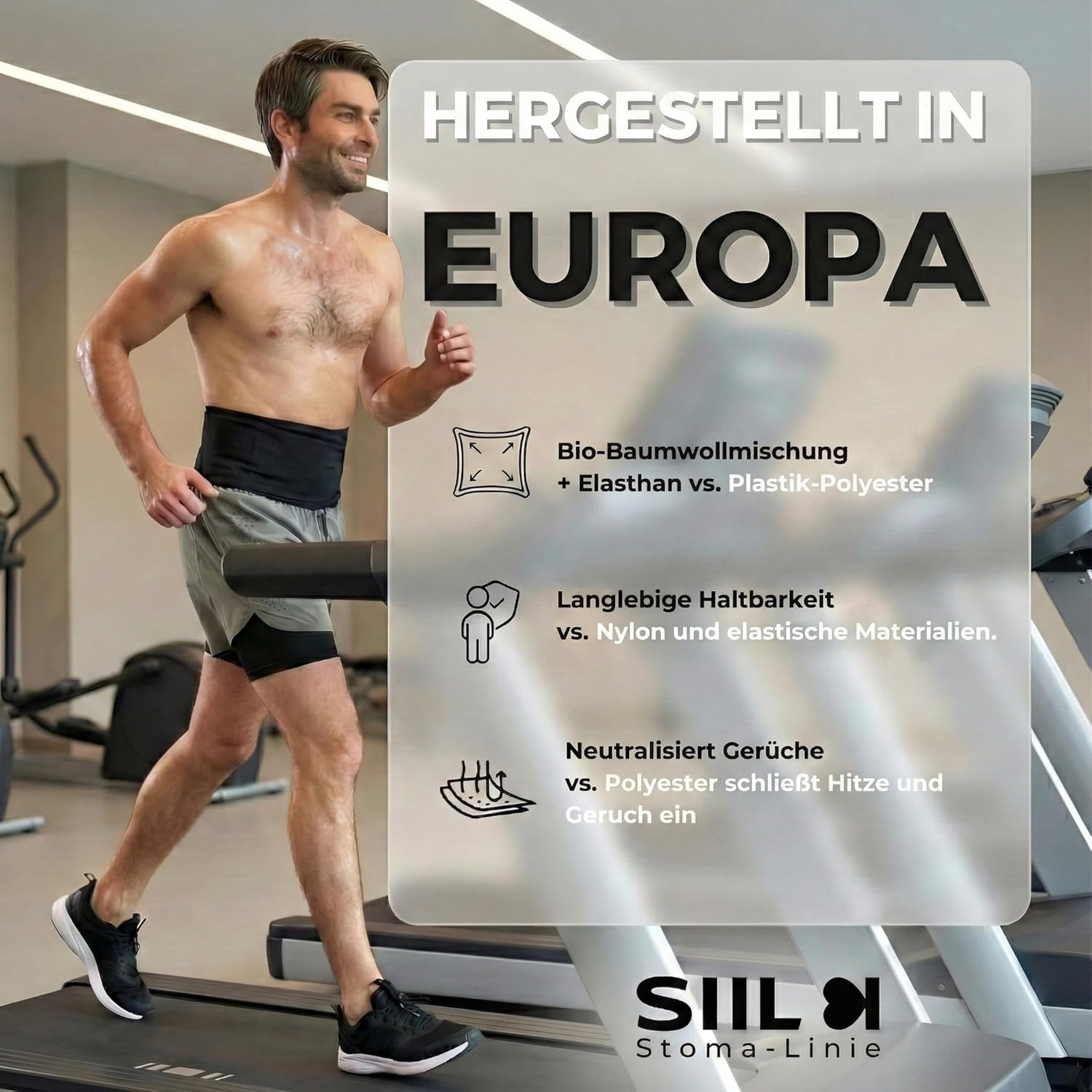 Thumbnail 5 de SIIL Stoma Gürtel Schwarz – Ostomy Belt für Sport & Schwimmen, mit Innentasche für Stomabeutel