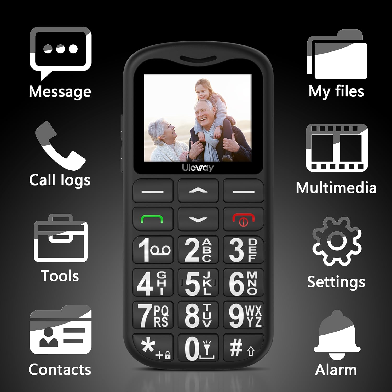 Detalle 2 de uleway Big Button Mobile Phone 800mAh